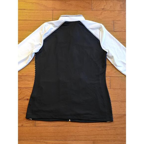 Zenergy By Chico’s Womens Full Zip Jacket Black/White Pockets Size 0 Sz Small - Picture 6 of 6